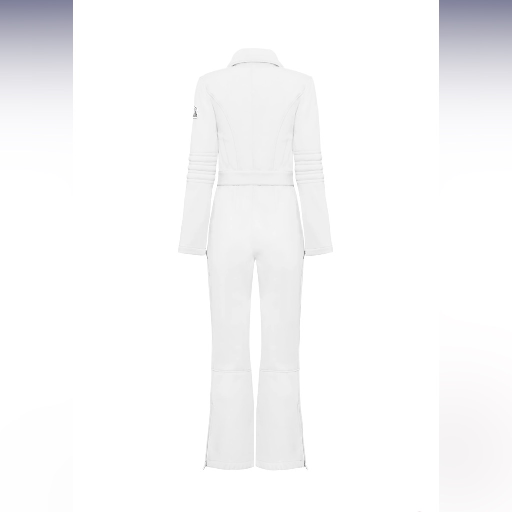 Women’s Quilted Faux-Fur Collar Jumpsuit - White — image 6 of 6